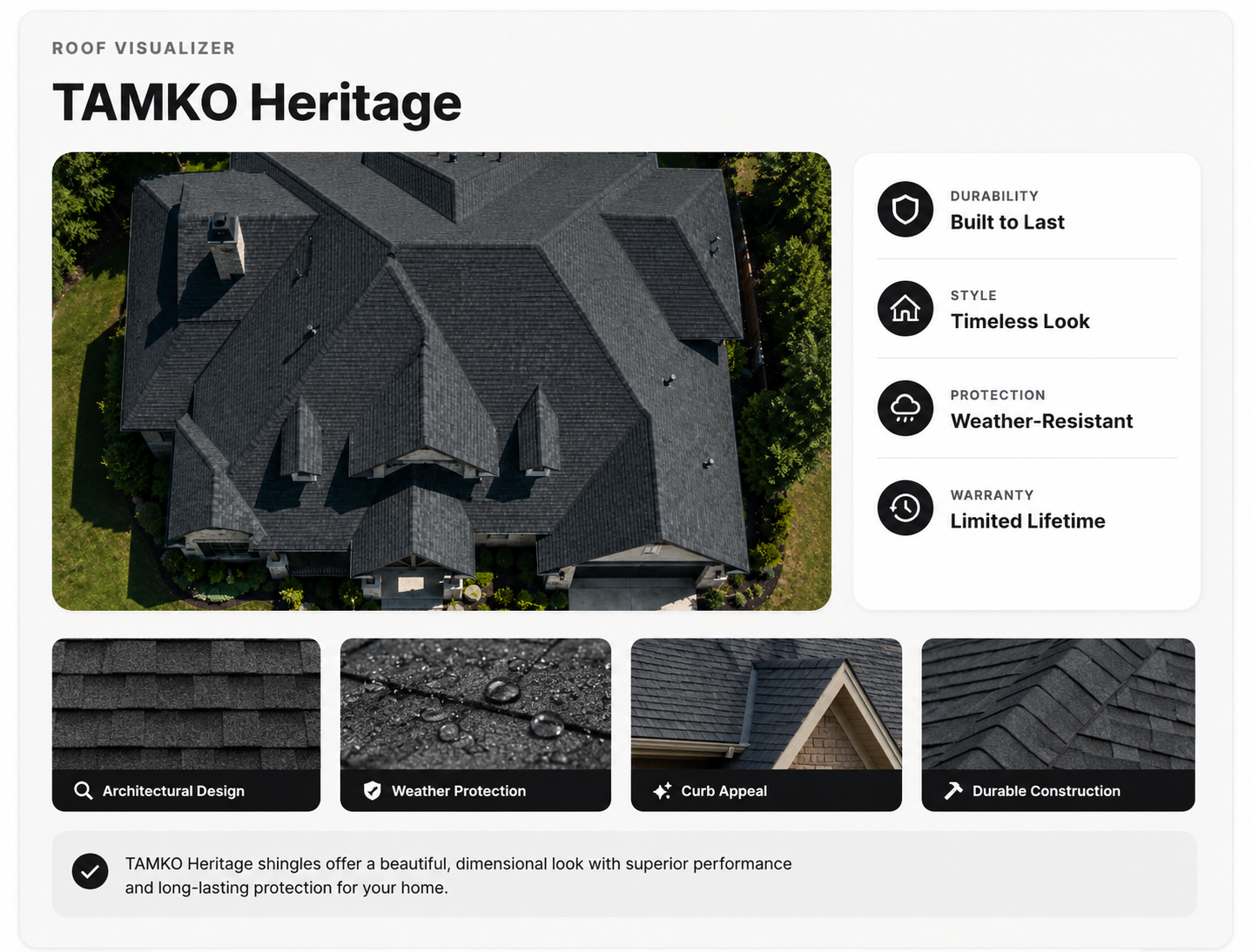 Roof Visualizer dashboard preview