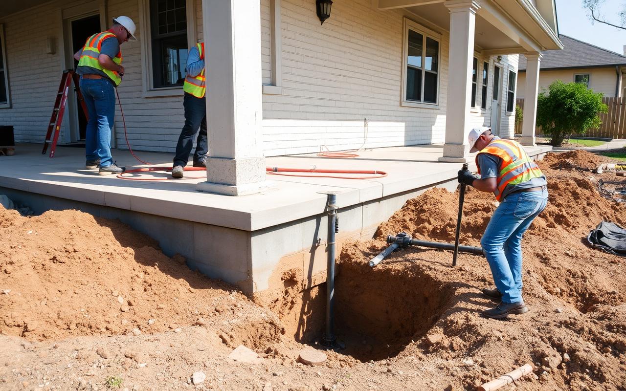 Foundation and exterior grade detail at the base of a North Texas home