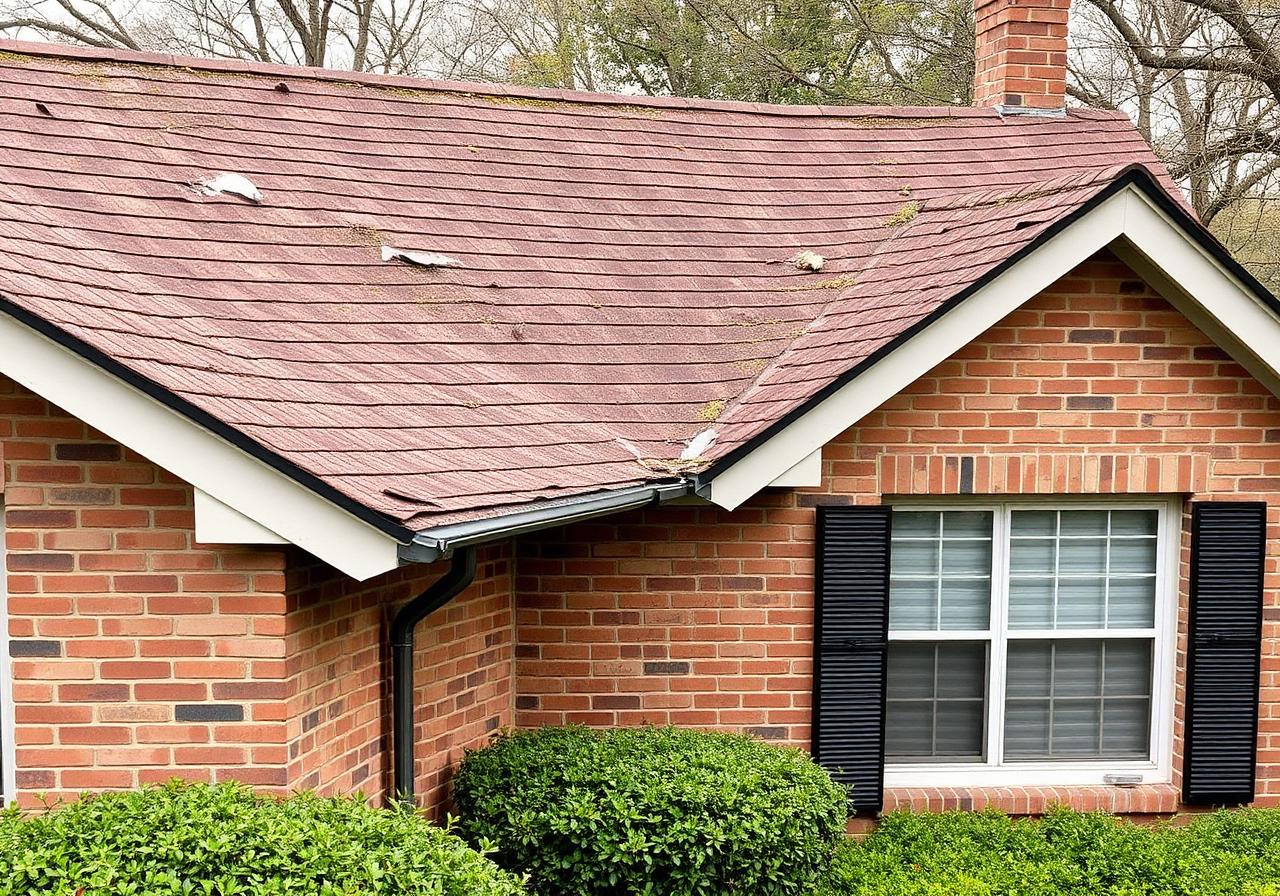 Roof damage documented by Max Exteriors before repair work began